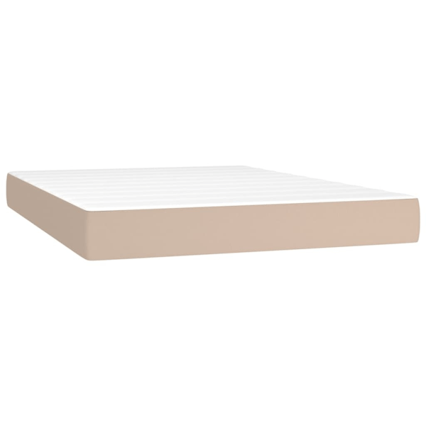 vidaXL Pocketresårmadrass cappucino 140x200x20 cm konstläder Brun