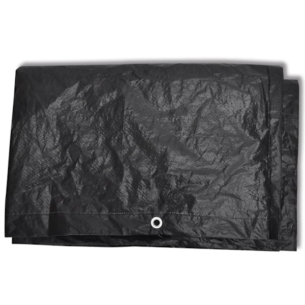 vidaXL Överdrag för trädgårdsmöbler 8 öljetter 242x162x100 cm Svart