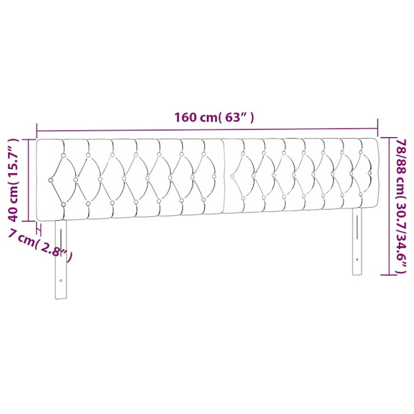 vidaXL Sänggavel LED mörkgrön 160x7x78/88 cm sammet Grön