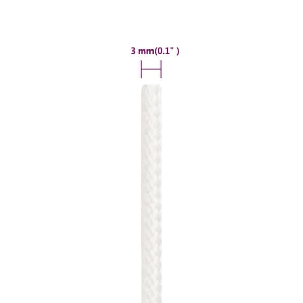 vidaXL Båtlina helvit 3 mm 250 m polypropylen
