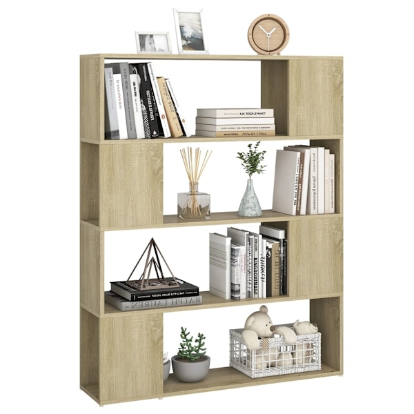 vidaXL Bokhylla Rumsavdelare sonoma-ek 100x24x124 cm Brun