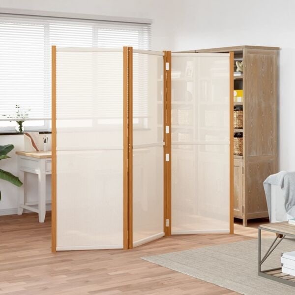 vidaXL Rumsavdelare 3 paneler gräddvit 210x180 cm Kräm