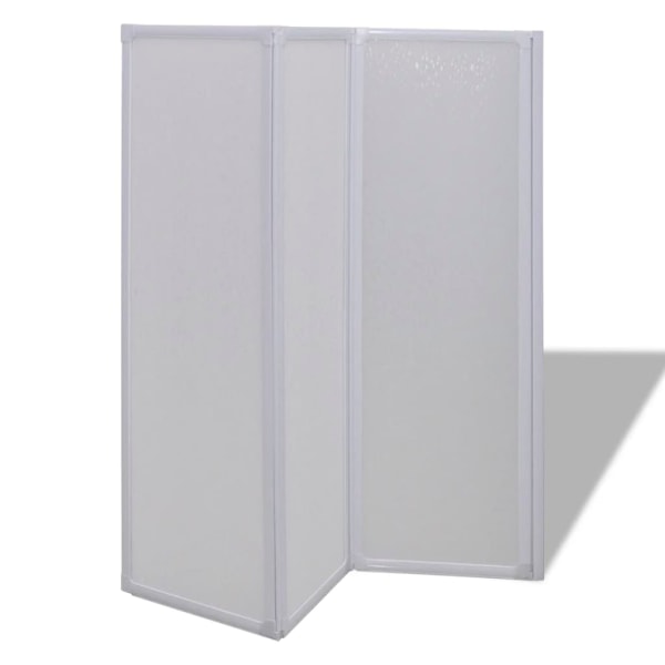 vidaXL Duschvägg vikbar Vit 3-paneler 117x120 cm "Silver"