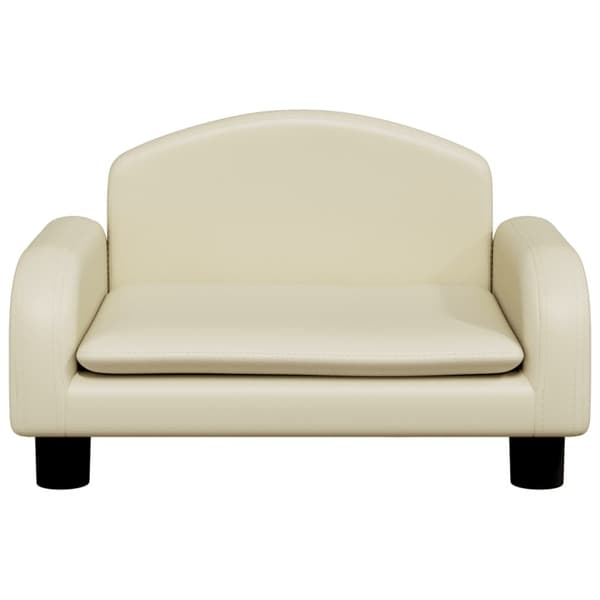 vidaXL Barnsoffa gräddvit 50x40x30 cm konstläder Kräm