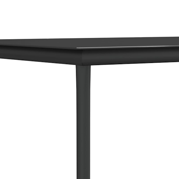 vidaXL Matgrupp för trädgården 7 delar konstrotting & stål Svart