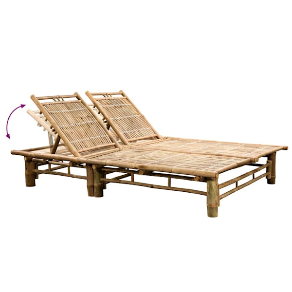 vidaXL Solsäng med dynor 2 personer bambu Beige