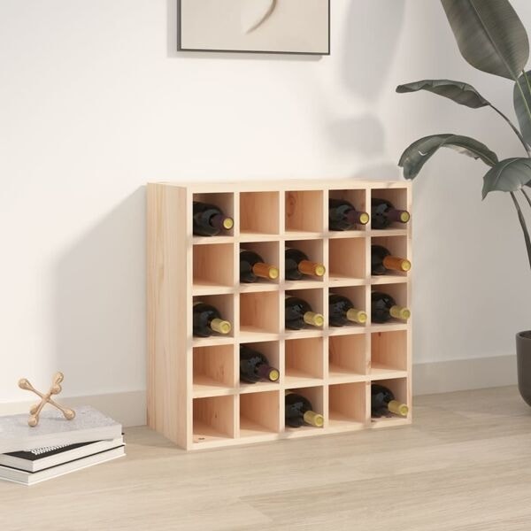 vidaXL Vinskåp 56x25x56 cm massiv furu Brun