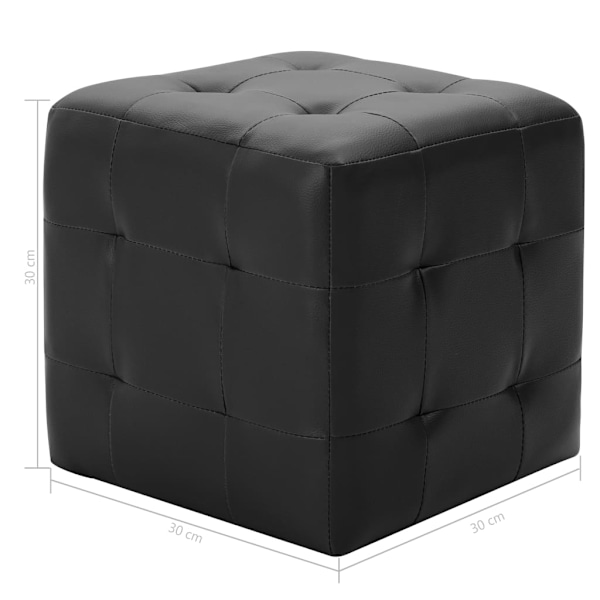 vidaXL Sittpuff 2 st svart 30x30x30 cm konstläder Svart