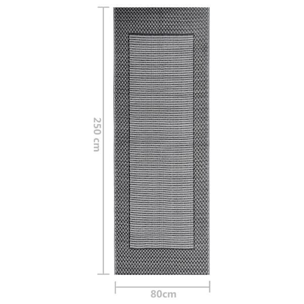 vidaXL Utomhusmatta ARAKIL svart 80x250 cm PP Svart