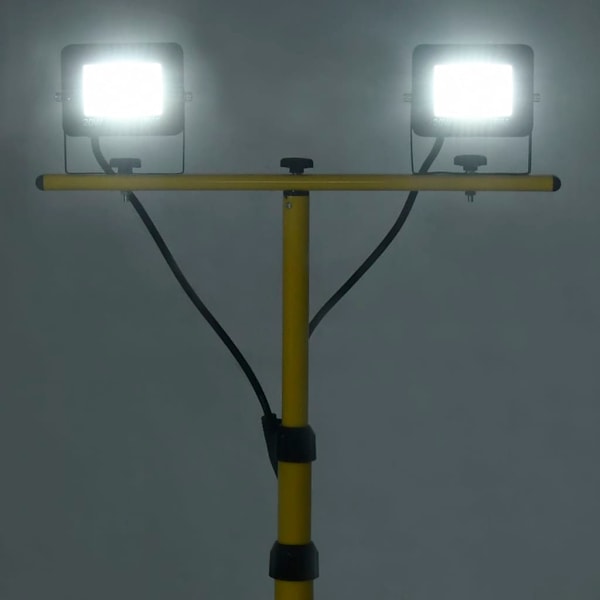 vidaXL Strålkastare med stativ 2x20 W LED kallvit Svart