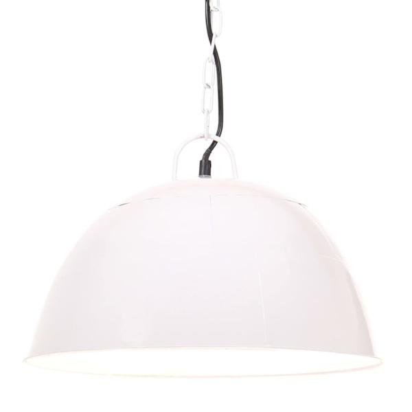 vidaXL Hänglampa industriell vintage 25 W vit rund 41 cm E27 Vit