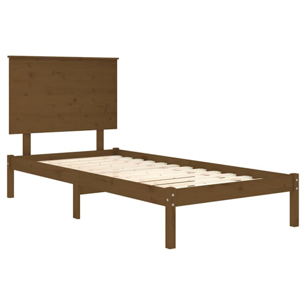 vidaXL Sängram honungsbrun massiv furu 100x200 cm enkelsäng Brun
