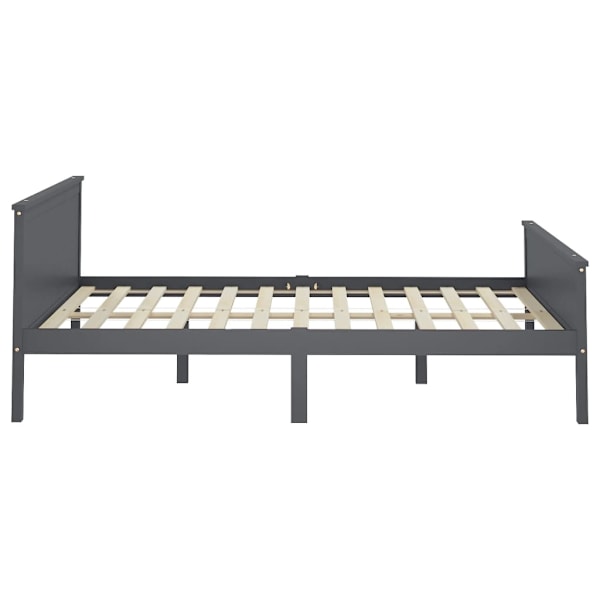 vidaXL Sängram grå massiv furu 120x200 cm Grå