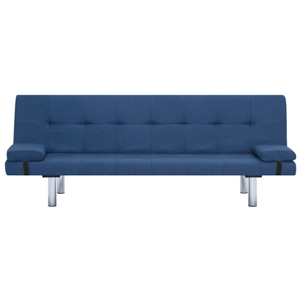 vidaXL Bäddsoffa med två kuddar blå polyester Blå