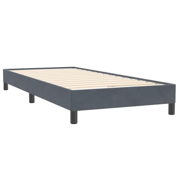 vidaXL Ramsäng med madrass mörkgrå 80x220 cm sammet Grå
