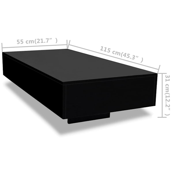 vidaXL Soffbord i högglans svart Svart