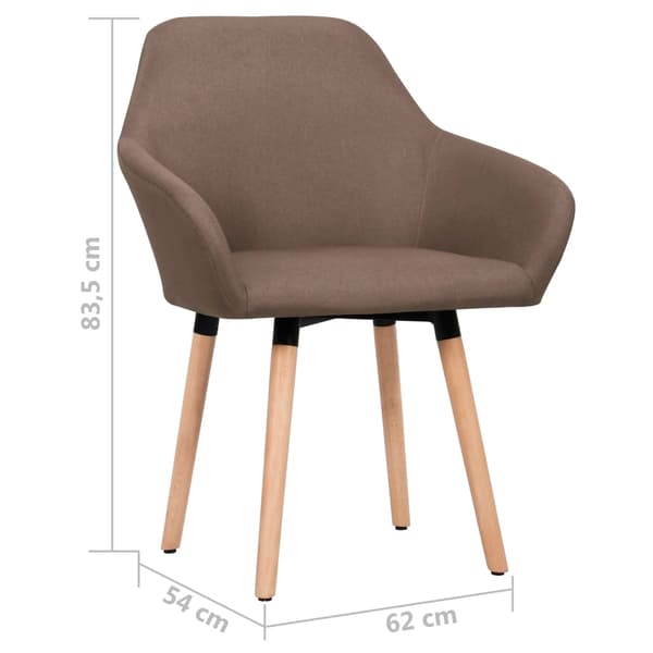 vidaXL Matstolar 2 st brun tyg Brun
