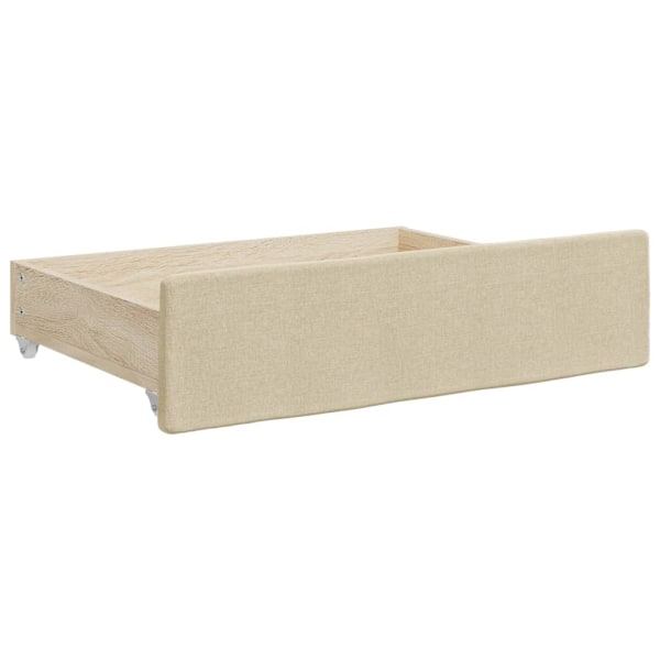 vidaXL Dagbädd utdragbar med lådor gräddvit 100x200 cm tyg Kräm