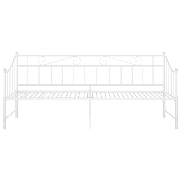 vidaXL Utdragbar sängram bäddsoffa vit metall 90x200 cm Vit
