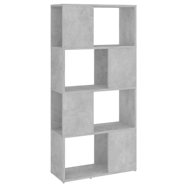 vidaXL Bokhylla Rumsavdelare betonggrå 60x24x124,5 cm grå