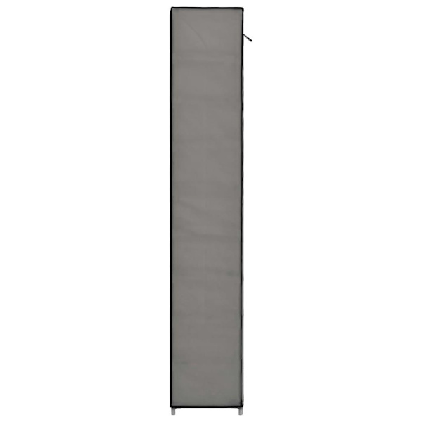 vidaXL Skoförvaring med överdrag grå 57x29x162 cm tyg grå