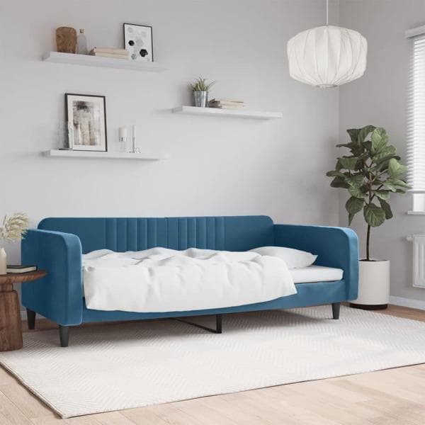 vidaXL Dagbädd blå 90x200 cm sammet Blå