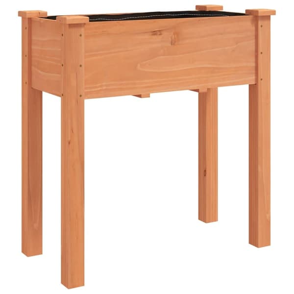vidaXL Odlingslåda med foder brun 71x37x76 cm massivt granträ Brun