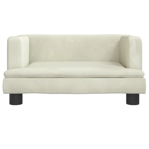 vidaXL Barnsoffa gräddvit 60x40x30 cm sammet Kräm