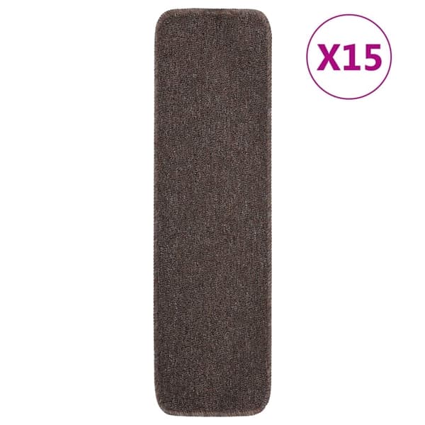 vidaXL Trappstegsmattor 15 st 75x20 cm brun rektangulär Brun