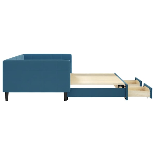 vidaXL Dagbädd utdragbar med lådor blå 100x200 cm sammet Blå