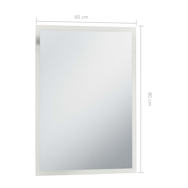 vidaXL Badrumsspegel LED 60x80 cm Silver