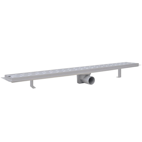 vidaXL Avlång golvbrunn 2 st rak rostfritt stål 930x140 mm