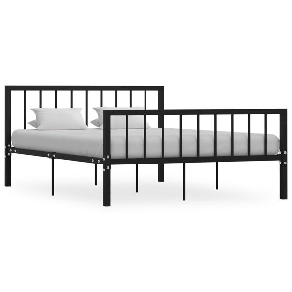 vidaXL Sängram svart metall 140x200 cm Svart