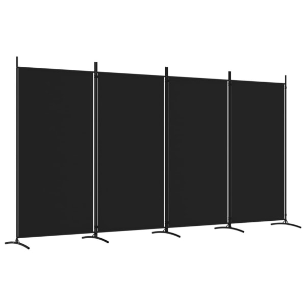vidaXL Rumsavdelare 4 paneler svart 346x180 cm tyg Svart