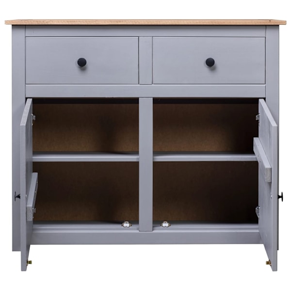 vidaXL Skänk grå 93x40x80 cm massiv furu panama grå