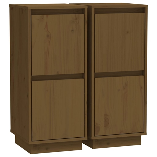 vidaXL Skänkar 2 st honungsbrun 31,5x34x75 cm massiv furu Brun