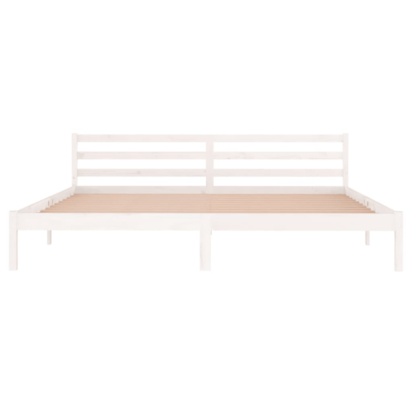 vidaXL Sängram massiv furu 200x200 cm vit Vit