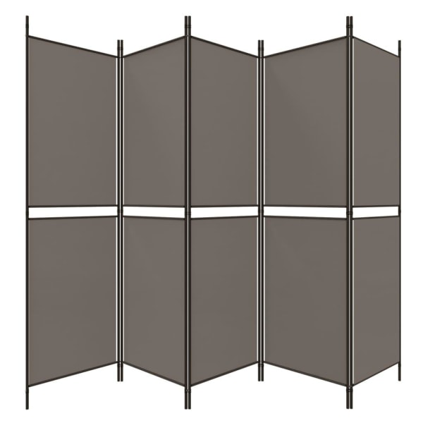 vidaXL Rumsavdelare 5 paneler antracit 250x180 cm tyg Antracit