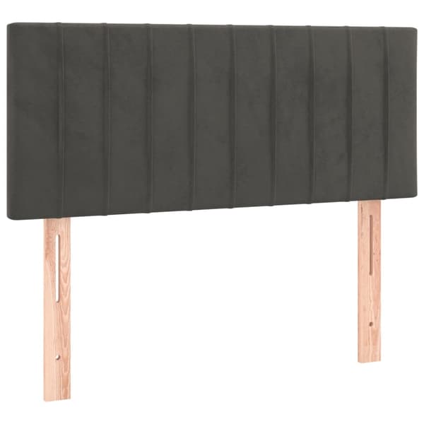 vidaXL Ramsäng med madrass & LED mörkgrå 120x200 cm sammet Grå