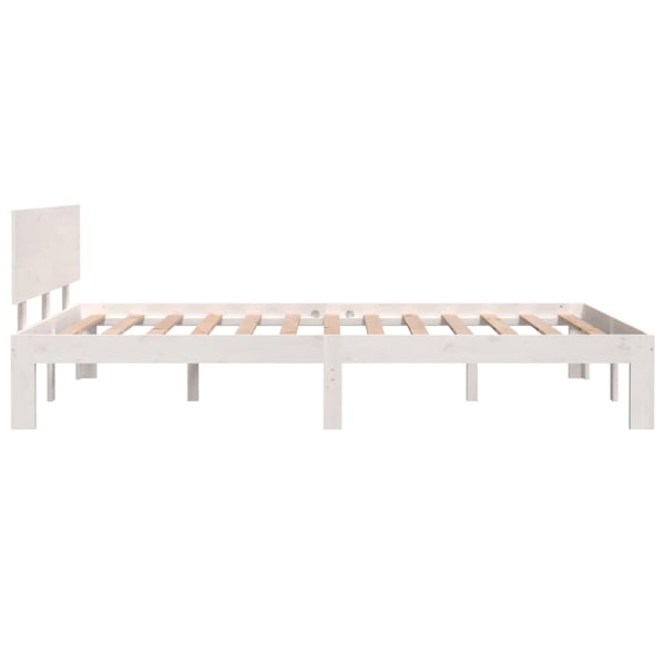 vidaXL Sängram vit massiv furu 120x200 cm Vit