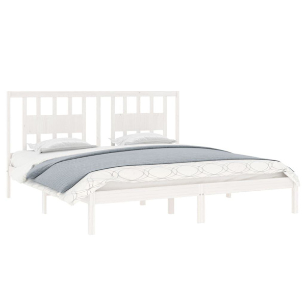 vidaXL Sängram vit massiv furu 200x200 cm Vit