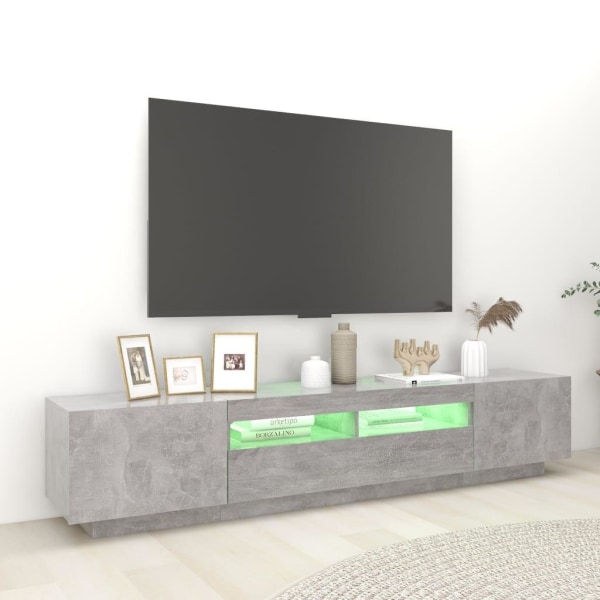 vidaXL TV-bänk med LED-belysning betonggrå 200x35x40 cm grå