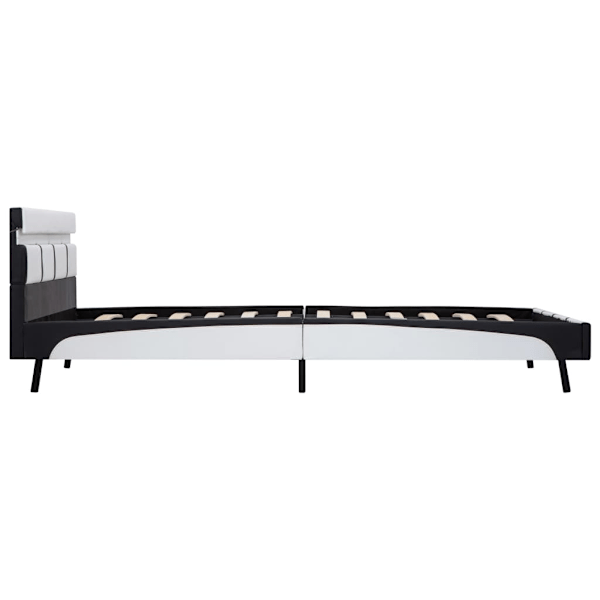 vidaXL Sängram med LED vit konstläder 160x200 cm Vit