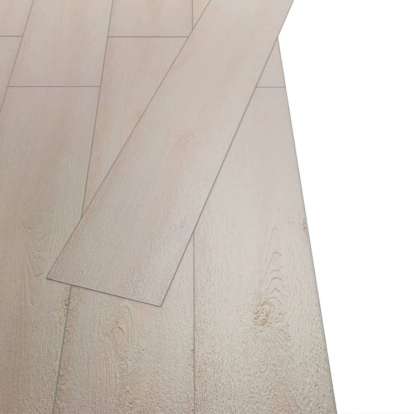 vidaXL Ej självhäftande PVC-golvplankor 5,26 m² 2 mm klassisk ek vit Vit