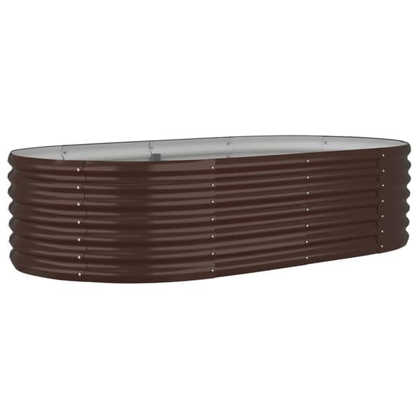 vidaXL Odlingslåda galvaniserat stål 152x80x36 cm brun Brun