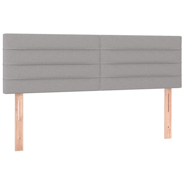 vidaXL Sänggavel LED ljusgrå 144x5x78/88 cm tyg Grå