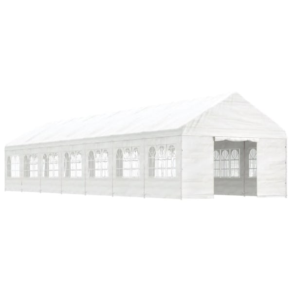 vidaXL Paviljong med tak vit 15,61x4,08x3,22 m polyeten Vit