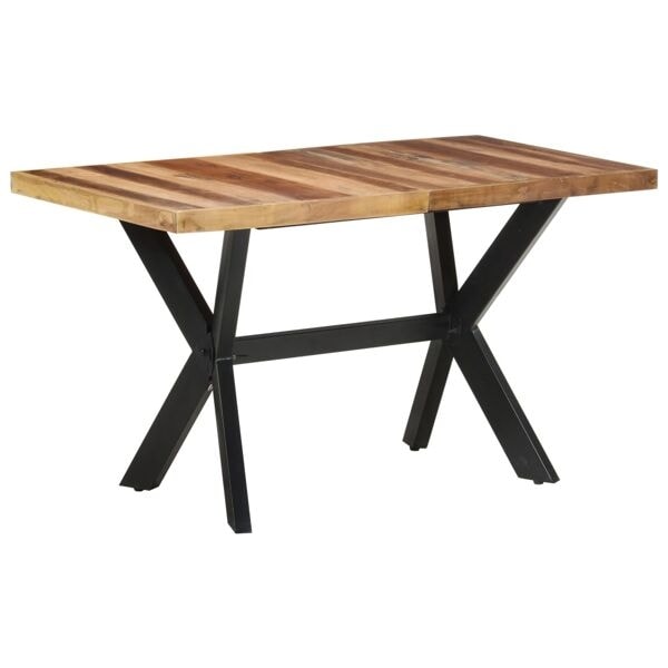vidaXL Matbord 140x70x75 cm massivt trä med honungsfinish Brun