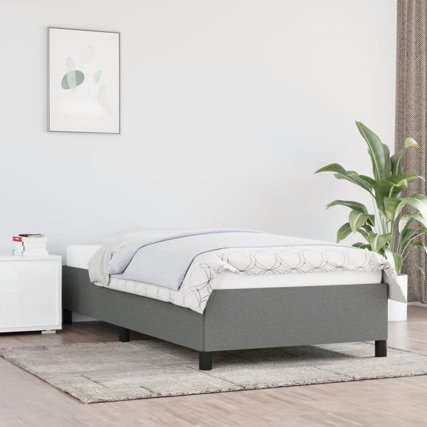 vidaXL Sängram mörkgrå 90x190 cm tyg Grå