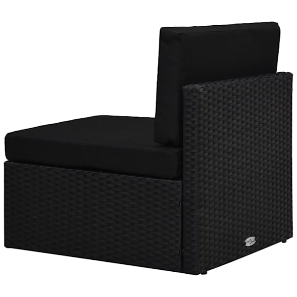 vidaXL Modulsoffa 2-sits konstrotting svart Svart